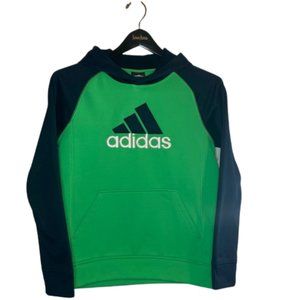 Adidas Climawarm Hoodie Youth Large Sweatshirt Green Blue Pullover Long Sleeve